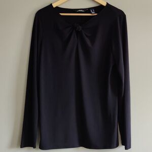 📏Navy Twist Front Detail Shirt
